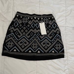 Lush Black and Gray Patterned Mini Skirt